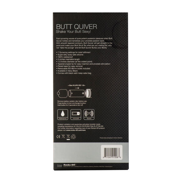 7-Speed P-Point Butt Quiver Stimulator Black 