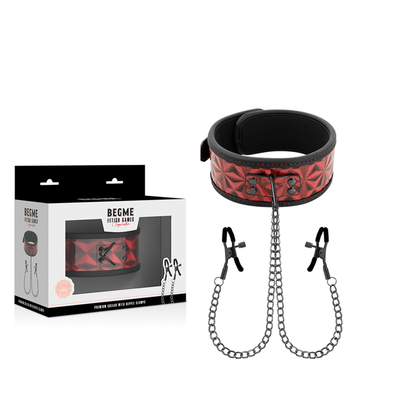 Red edition collar with telemon clips with neoprene lining