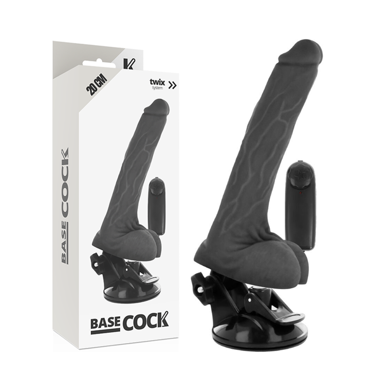 Realistic natural vibrator remote control with testicles 20 cm -o- 4 cm
