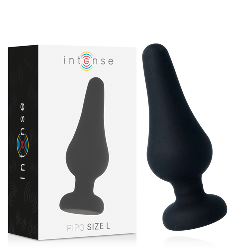 Plug anal pipo l silicone noir 13 cm