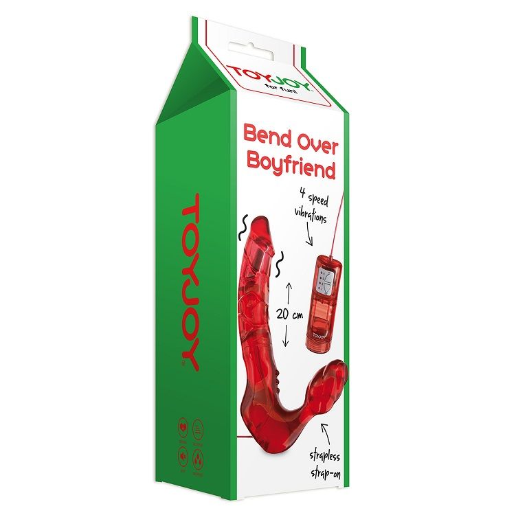 Leaning over vibrating boyfriend