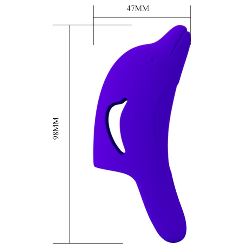 Powerful dark blue delphini finger stimulator