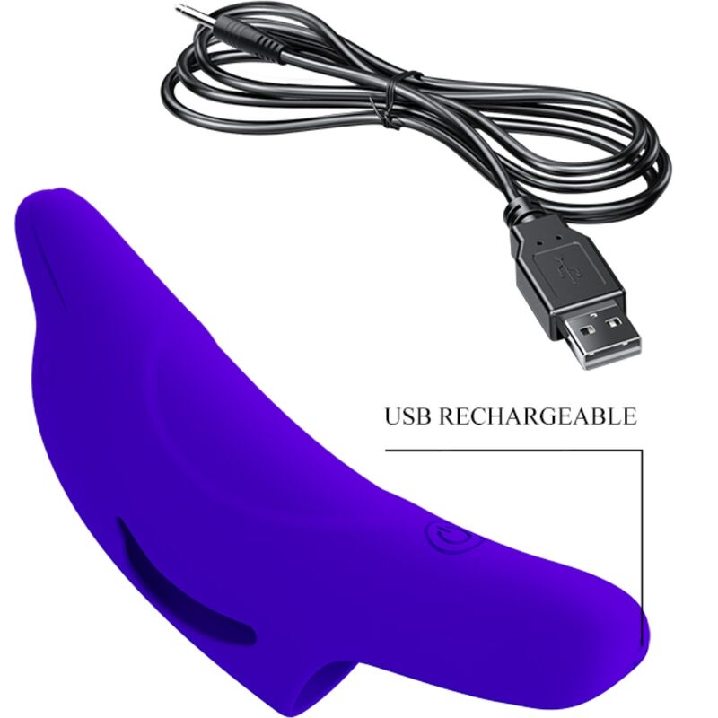 Powerful dark blue delphini finger stimulator