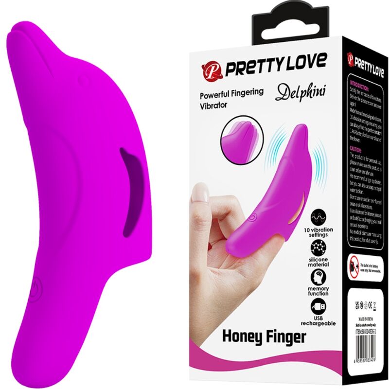 Powerful purple delphini finger stimulator