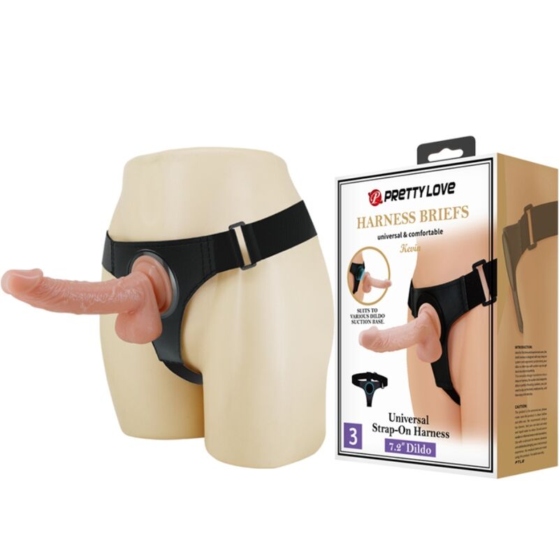 Brief harness universal harness with dildo kevin 19 cm natural