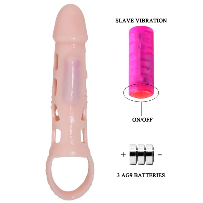 Harrison Penis Extender Sleeve with Vibration and Strap 13.5cm