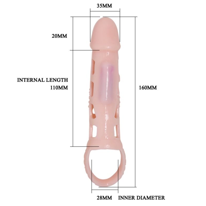 Harrison Penis Extender Sleeve with Vibration and Strap 13.5cm