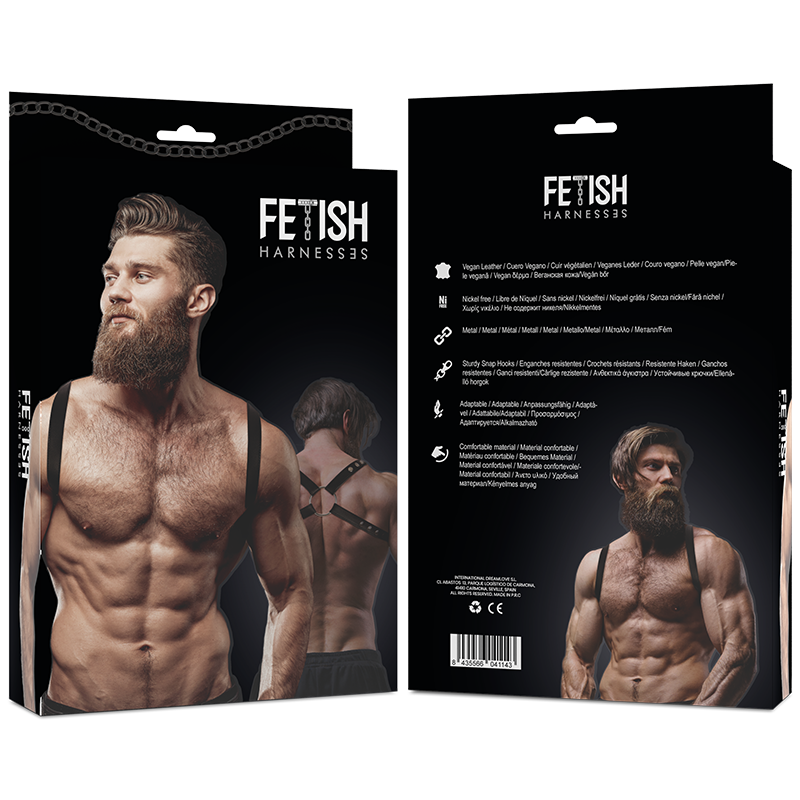 Men's eco-leather back harness