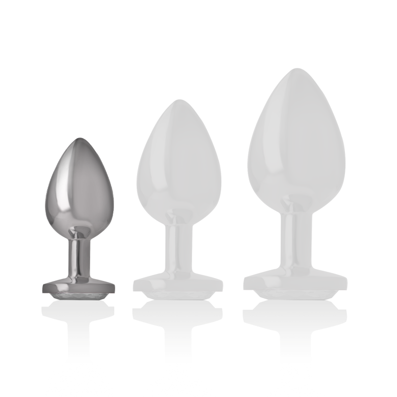 White heart aluminum metal anal plug size S