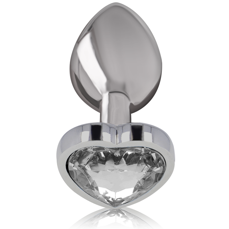 White heart aluminum metal anal plug size S
