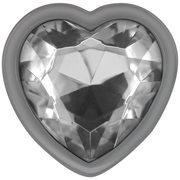 White heart aluminum metal anal plug size M