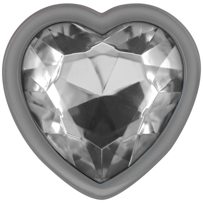 White heart aluminum metal anal plug size M