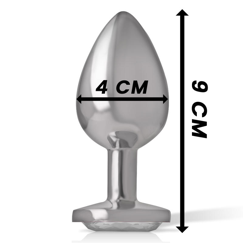 White heart aluminum metal anal plug size L