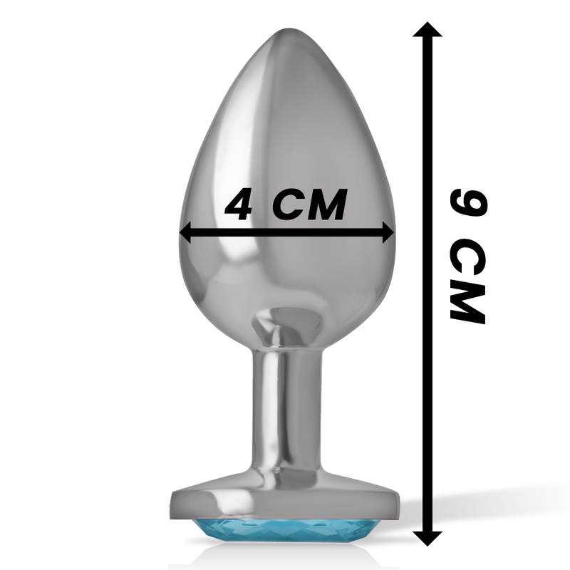 Blue heart aluminum metal anal plug size L
