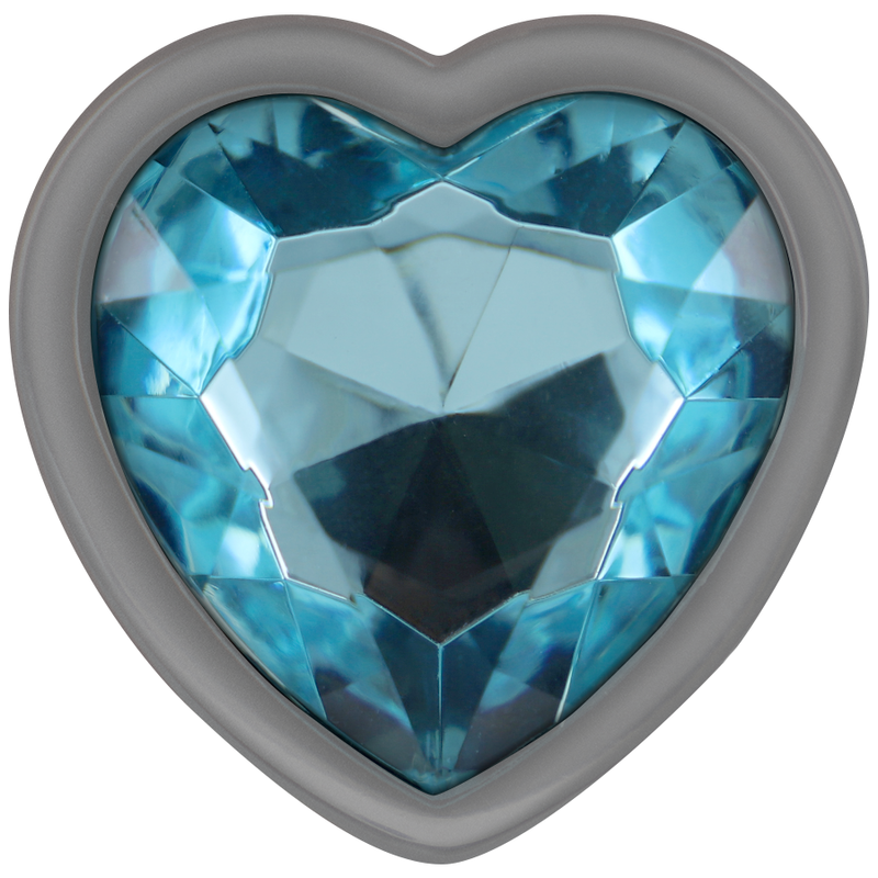Blue heart aluminum metal anal plug size L