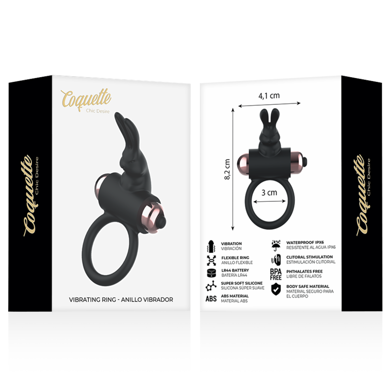 Cockring with black/gold vibrator