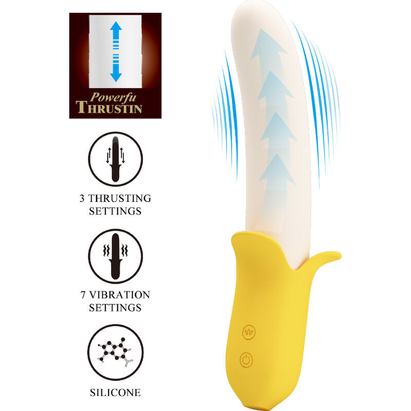 Banana geek super power 7 vibrations up&amp;down black silicone