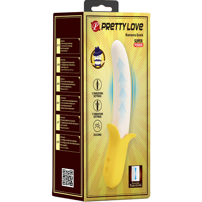 Banana geek super power 7 vibrations up&amp;down black silicone
