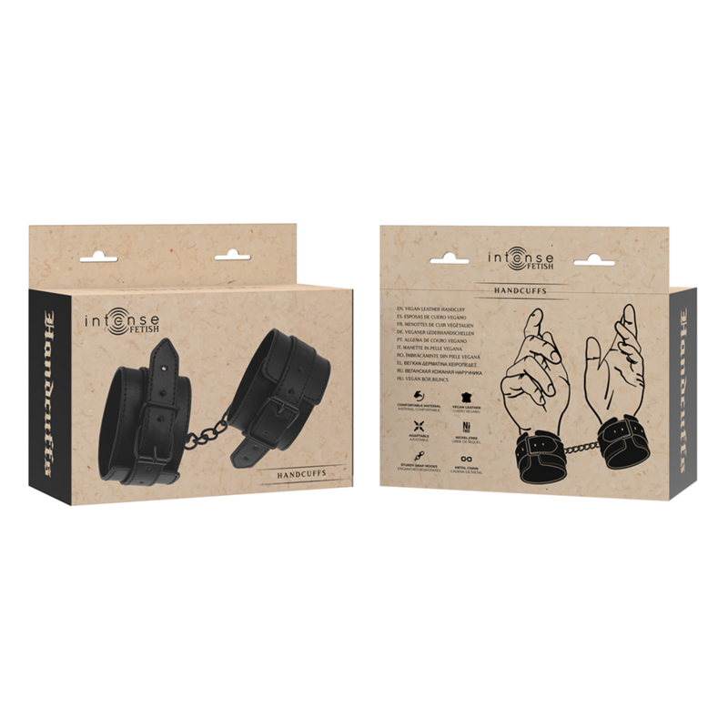 Fetish vegan leather handcuffs