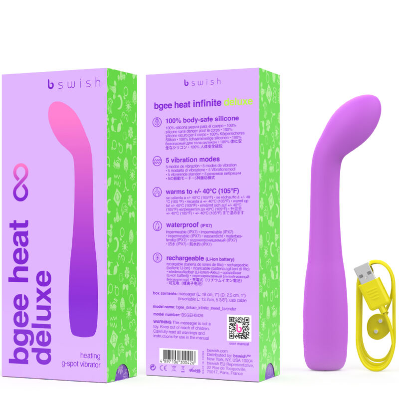 Bgee Heat Infinite Deluxe Lavender Silicone Rechargeable Vibrator