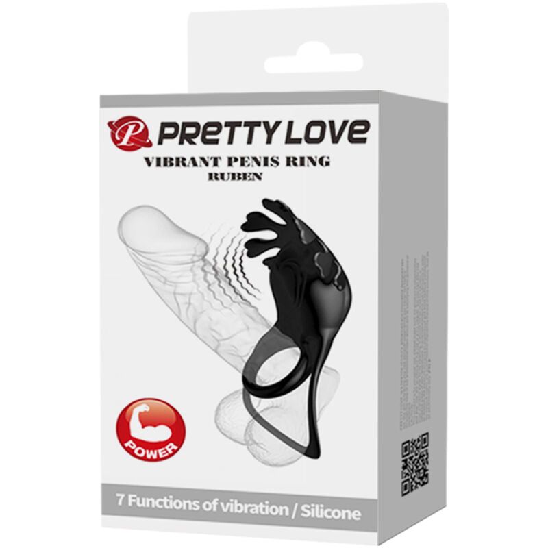 Ruben 7 Vibrations Black Silicone Vibrating Ring
