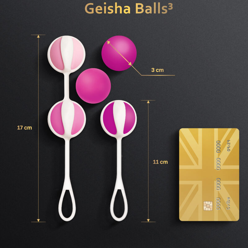 Set of 5 pink geisha balls