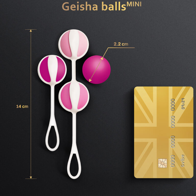 Set of 4 mini purple geisha balls