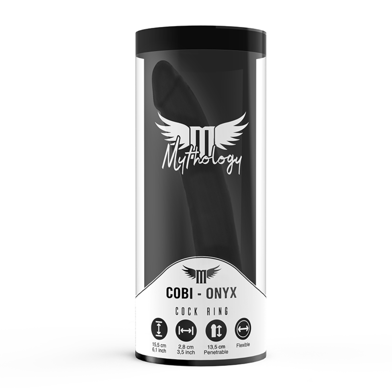 Cobi Onyx Anal Dildo with Cock Ring and Testicle 13 cm Silicone