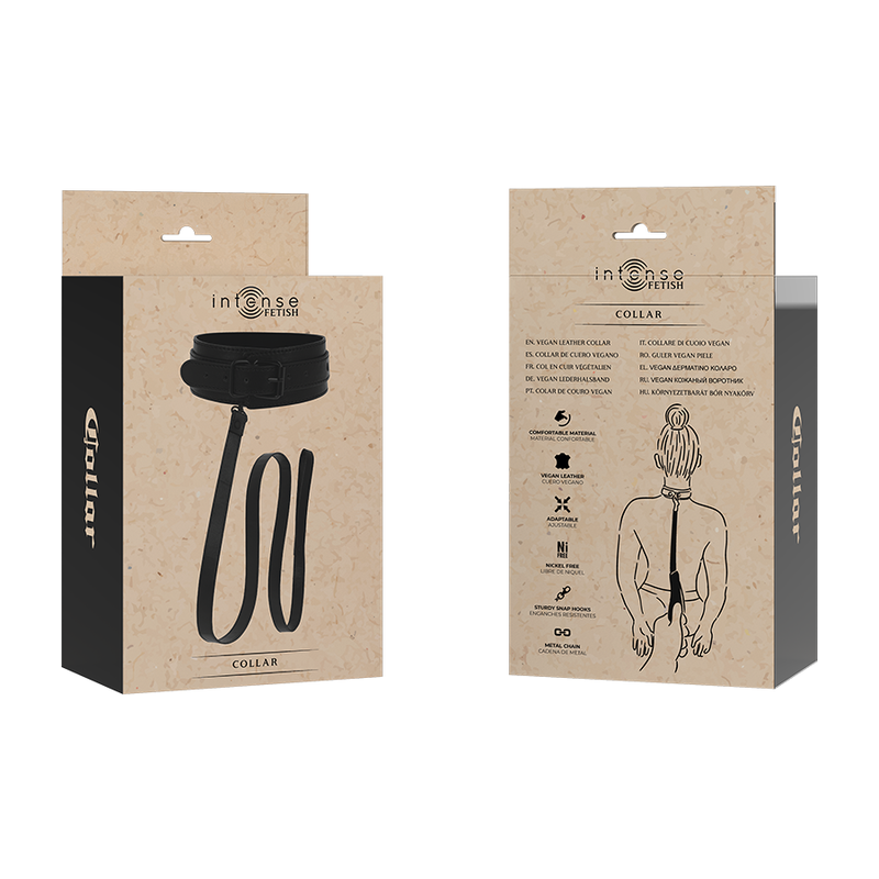 Fetish vegan leather collar