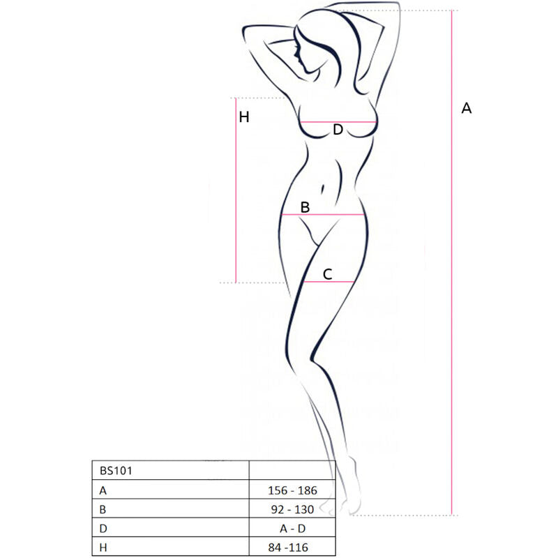 Bs101 black bodystocking one size