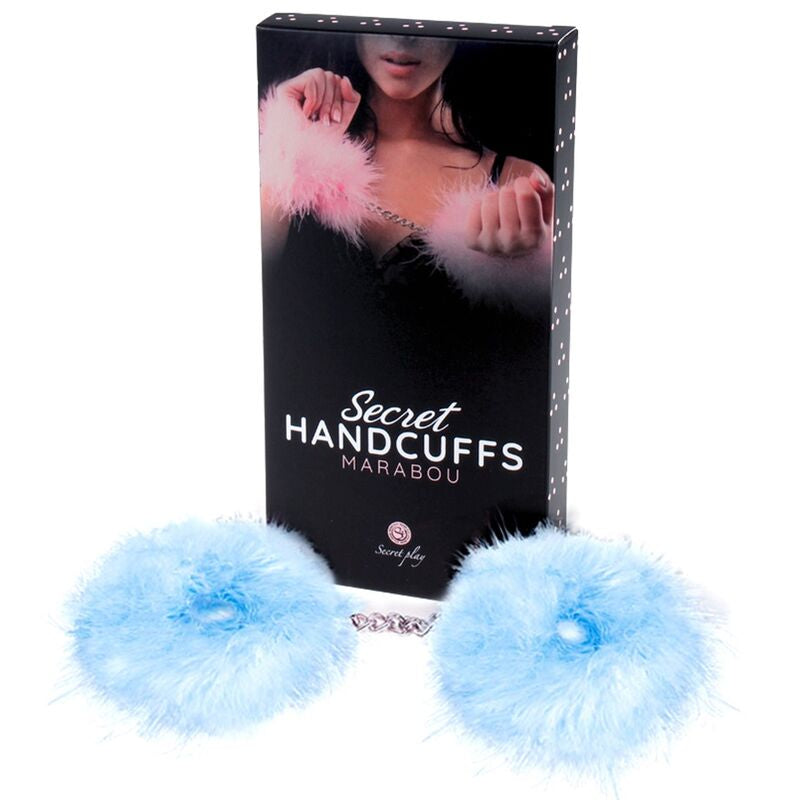 Blue light marabou handcuffs