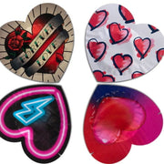 Red heart-shaped condoms, 144-unit bag