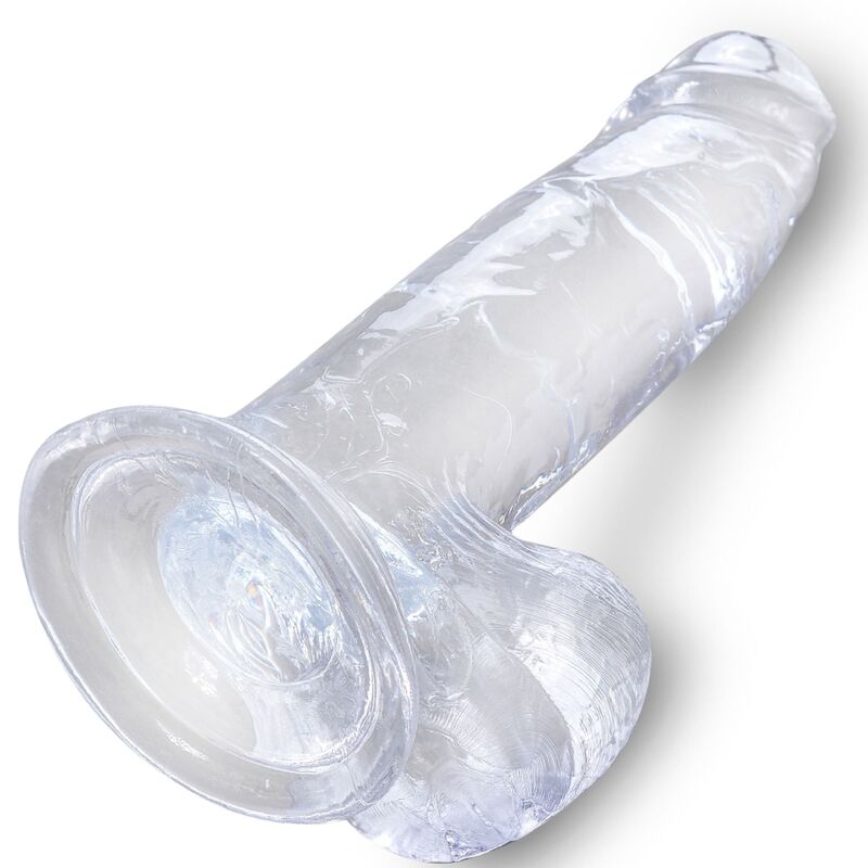 Clear pénis réaliste avec boules 15.2 cm transparent