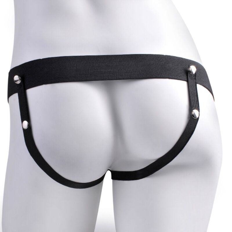 Adjustable Realistic Penis Harness with Rechargeable Bullets and Vibrator 7"