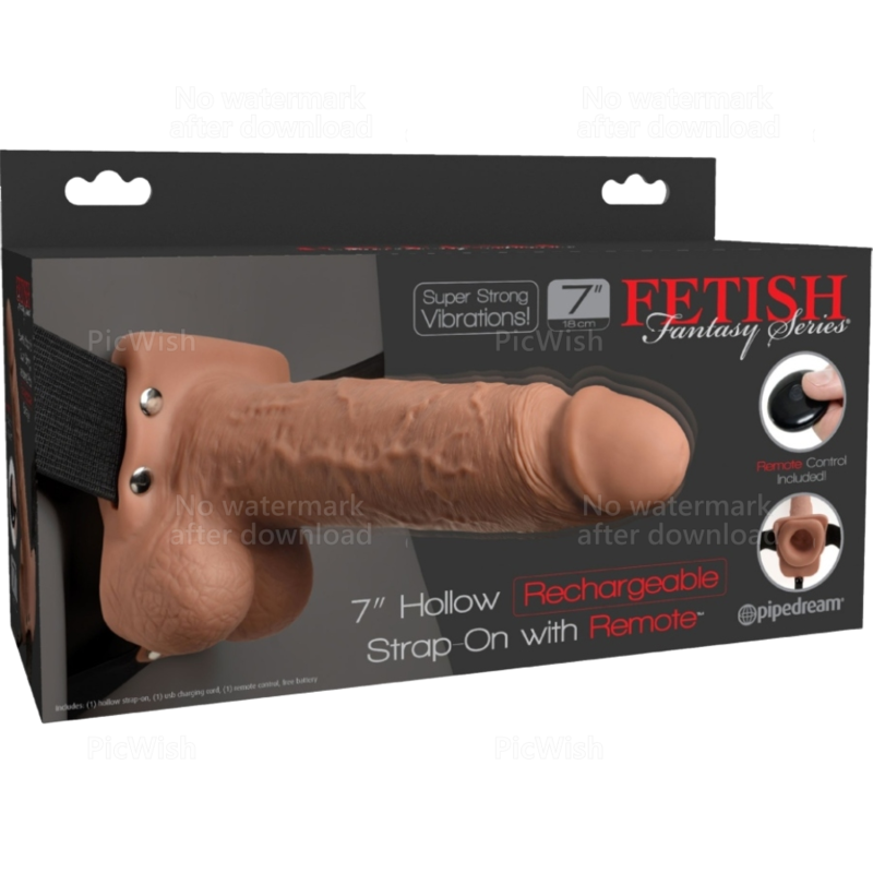 Harnais réglable pénis réaliste avec balles rechargeables et vibrateur 17,8 cm