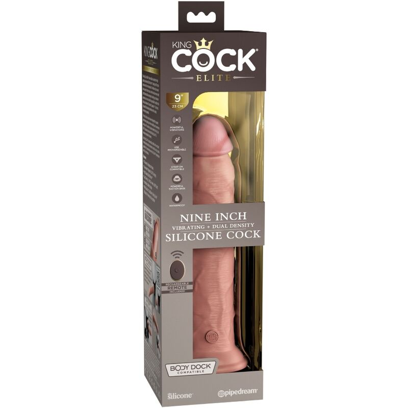 Elite vibrateur gode réaliste & télécommande en silicone 23 cm