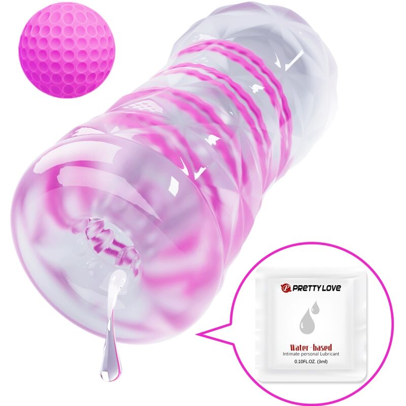 Fantasy male masturbator with internal spiral and transparent balls
