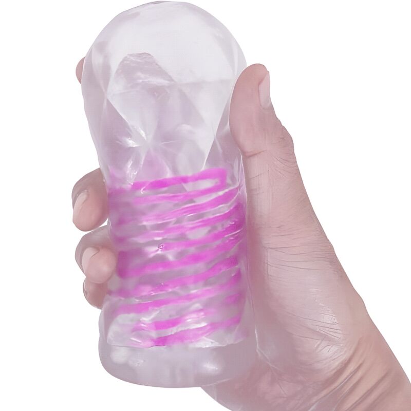 Fantasy male masturbator with internal spiral and transparent balls