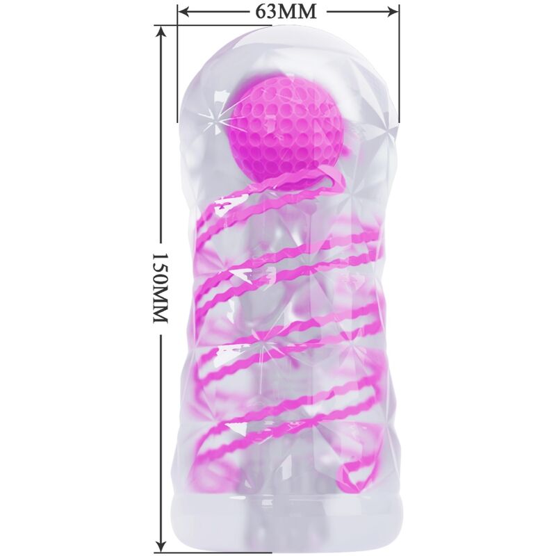 Fantasy male masturbator with internal spiral and transparent balls