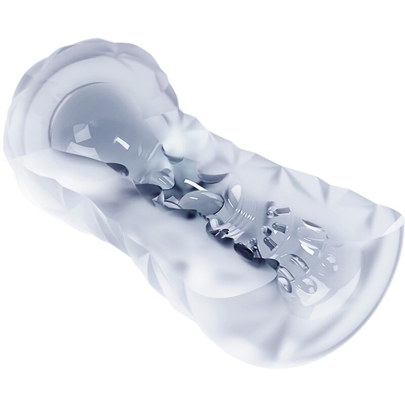Fantasy male masturbator with internal spiral and transparent balls