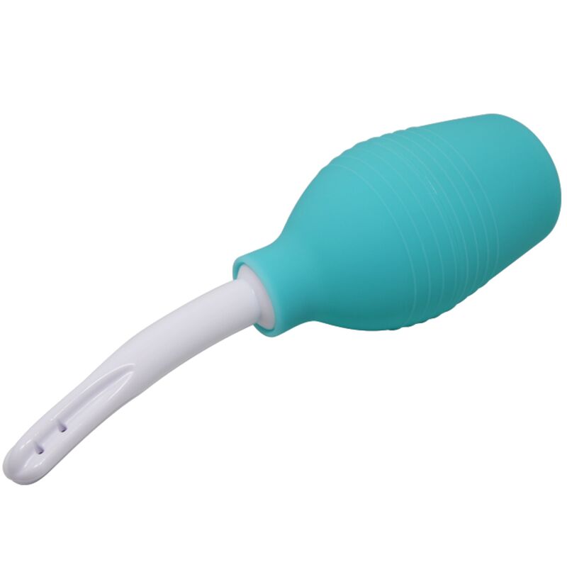 Blue rubber shower pear anal