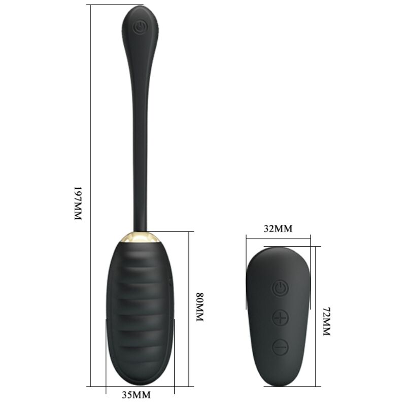 Doreen oeuf vibrant rechargeable de luxe noir télécommande