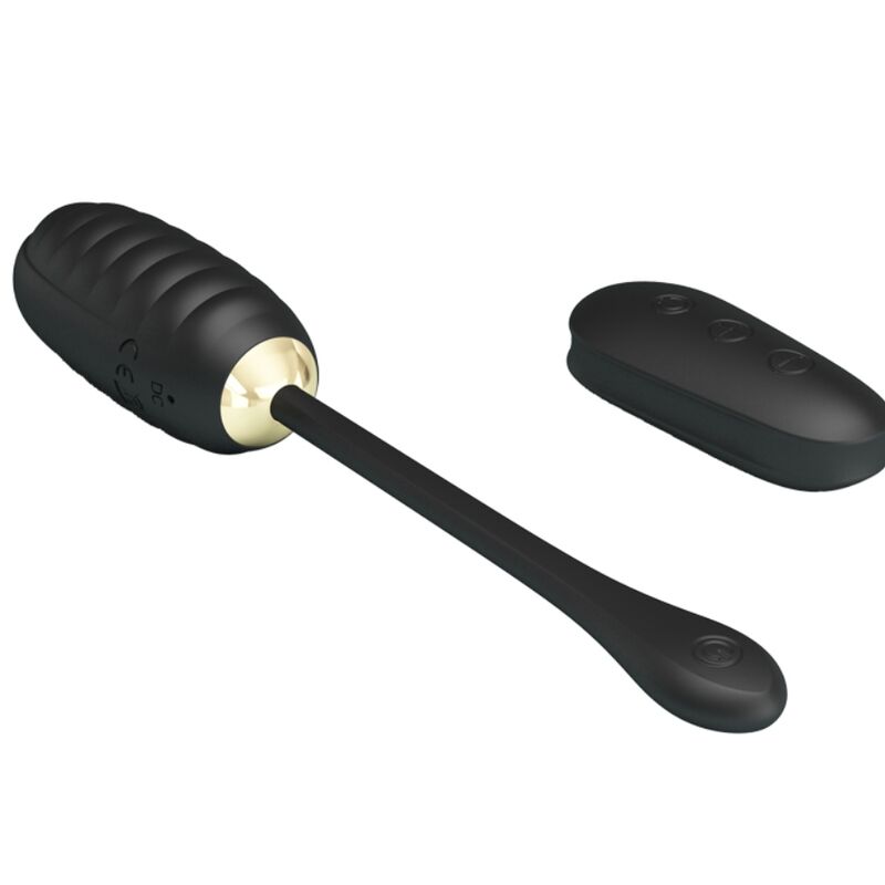 Doreen oeuf vibrant rechargeable de luxe noir télécommande