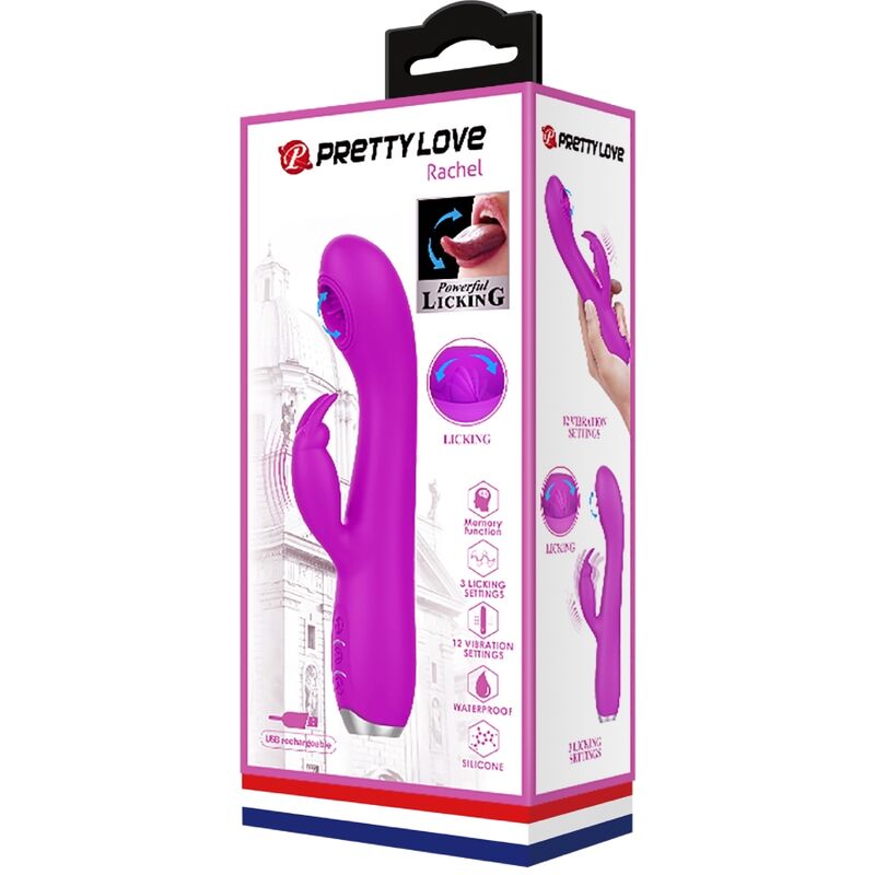 Rachel Rechargeable Vibrator with Suction Cup Purple