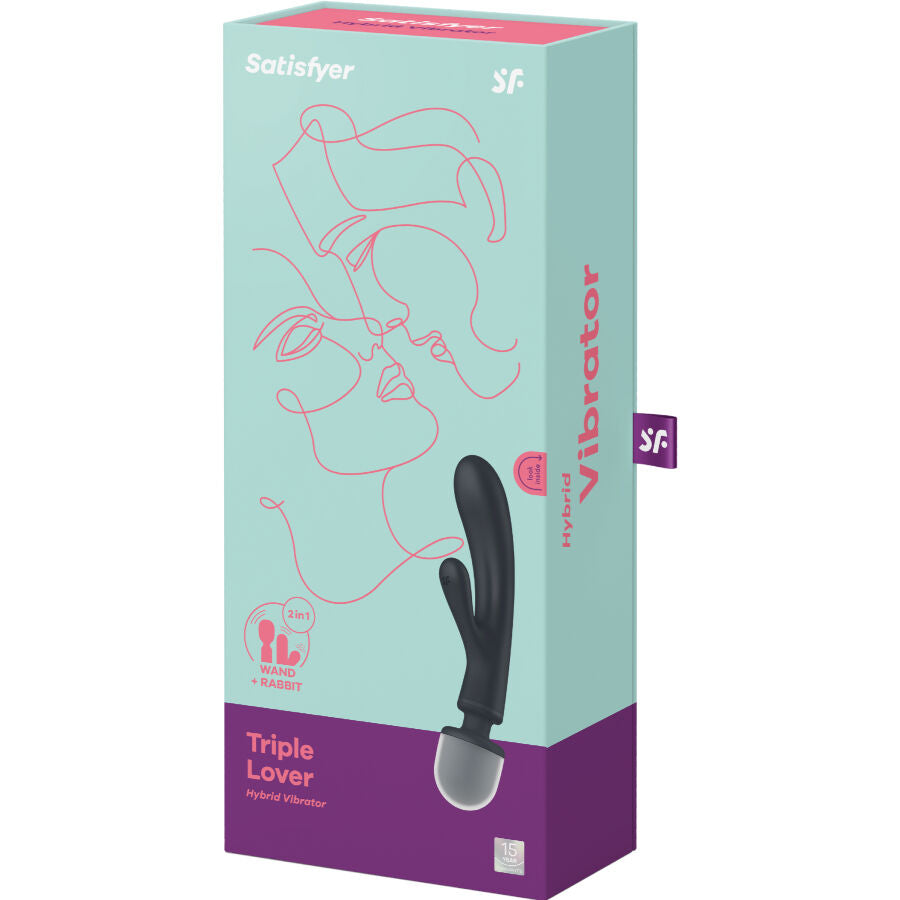 Triple lover masajeador vibrador rabbit rosa