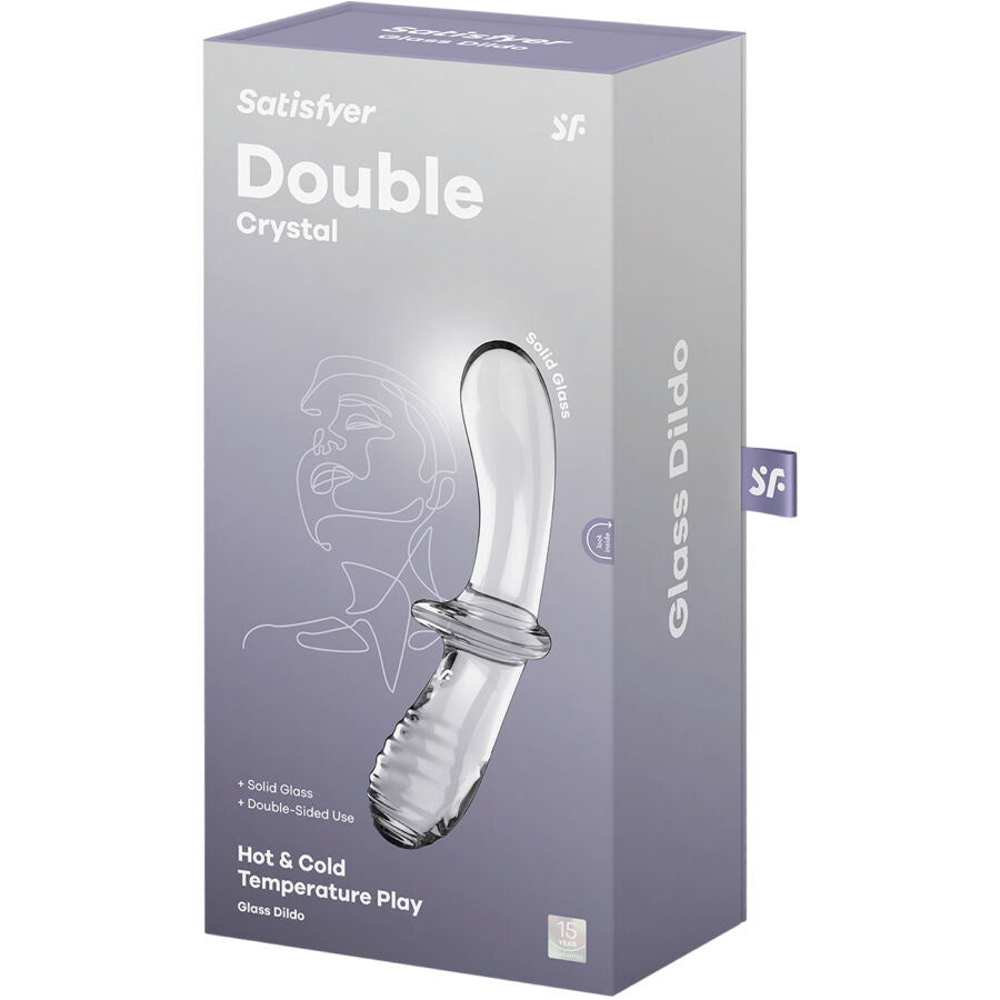 Transparent double crystal dildo