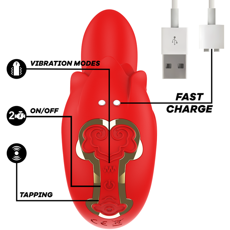 Selena Vibrating Stimulator + Tapping Red