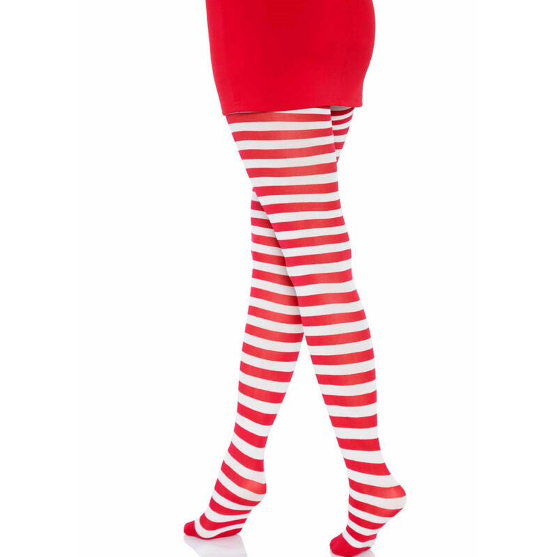 Collants  rayures blanc/rouge