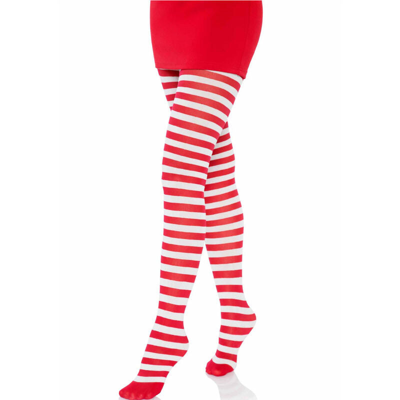Collants  rayures blanc/rouge