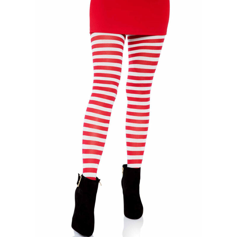 Collants  rayures blanc/rouge